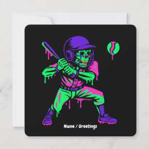 Grappig Skelet Slaghout Ijsje Druppend Honkbal Kaart