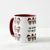Grappig skelet Spooky Vibes Head Christmas Red Mok (Voorkant links)