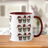 Grappig skelet Spooky Vibes Head Christmas Red Mok