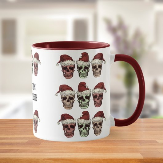 Grappig skelet Spooky Vibes Head Christmas Red Mok