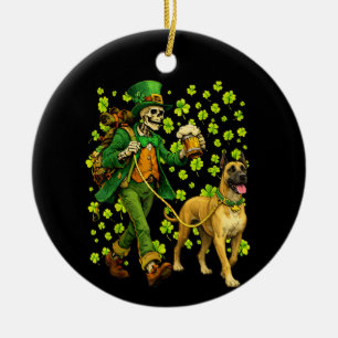 Grappig Skelet Wandelende Great Dane Gotische Hond Keramisch Ornament