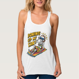 Grappig skelet woord kunst strand tan tanktop