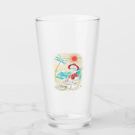 Grappig Skelet Zomer Glas (Voorkant)