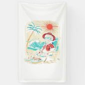 Grappig Skelet Zomer Spandoek (Verticaal)