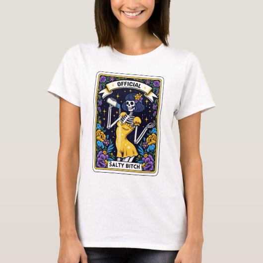 Grappig Skelet Zout B Tarot T-shirt (Voorkant)