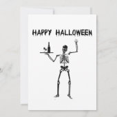 Grappig Skelet Zwart & Wit Halloween Feest Kaart (Achterkant)