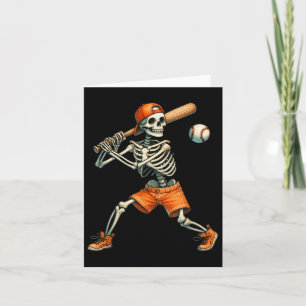 Grappig Skeleton Batting Honkbal Halloween Boys Ma Kaart