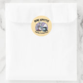 Grappig Skeleton Chef Koken Ontwerp Ronde Sticker (Tas)