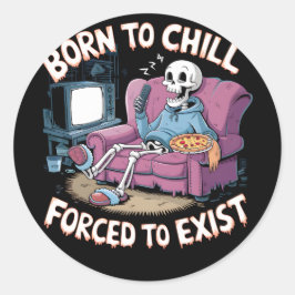 Grappig Skeleton Couch Aardappelontwerp - Born to Ronde Sticker