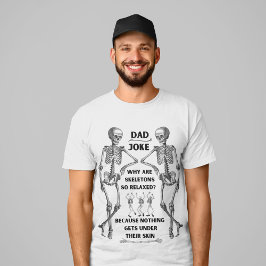 Grappig Skeleton "Dad Joke" T-shirt (wit optie)