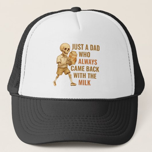 Grappig  Skeleton Dad Milk Joke Trucker Pet (Voorkant)