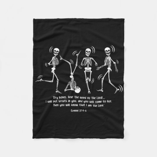 Grappig Skeleton Dansen Droge Botten komen tot lev Fleece Deken (Voorkant)