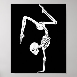 Grappig Skeleton Gymnastiek Halloween Kostuum Soky Poster