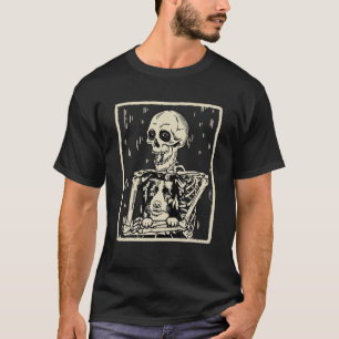 Grappig Skeleton Knuffels Border Collie Hond Hallo T-shirt