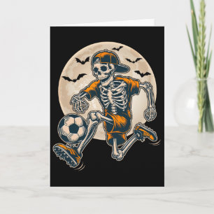 Grappig Skeleton Soccer Mannen Boys Kinder Hallowe Kaart