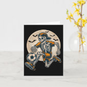 Grappig Skeleton Soccer Mannen Boys Kinder Hallowe Kaart (Gele Bloem)