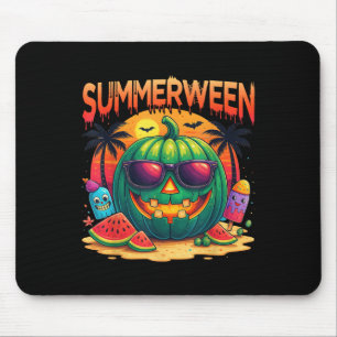 Grappig Skeleton Zomer Tussen Watermeloen Jack-o Muismat
