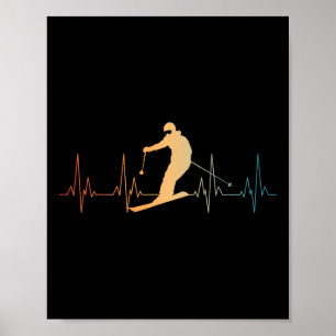 Grappig ski-ontwerp voor mannen vrouwen downhill s poster