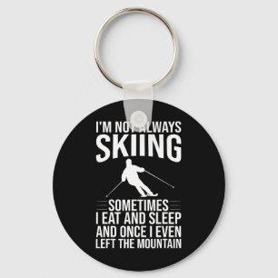 Grappig ski-ontwerp voor mannen vrouwen winter sno sleutelhanger