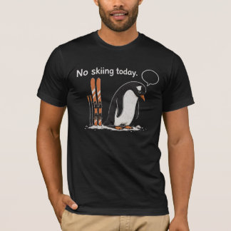 Grappig Ski Pinguïn Introvert Grafisch T-shirt