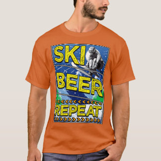 Grappig skibier herhaal skiën Drink skiërs 1 T-shirt