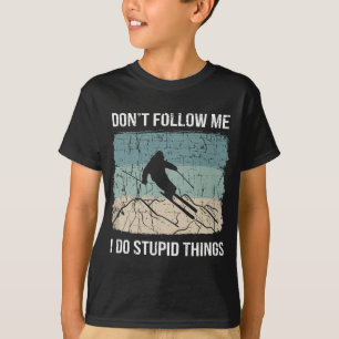 Grappig Skiën Backcountry Skier Heartbeat Ski Tele T-shirt