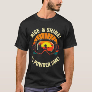 Grappig skien - opstaan & aan de slag! poedertijd! t-shirt