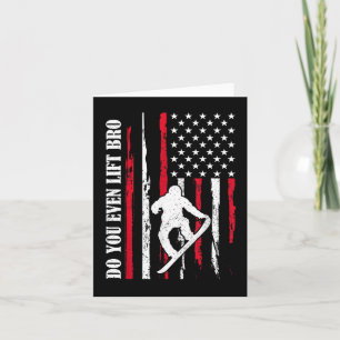 Grappig skisnowboarden ontwerp voor mannen vrouwen kaart
