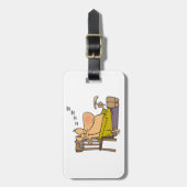 Grappig Slaperig Man Napping met Sandwich Bagagelabel (Voorkant verticaal)