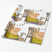 Grappig Slaperig Man Napping met Sandwich Cadeaupapier (Uitgerold)