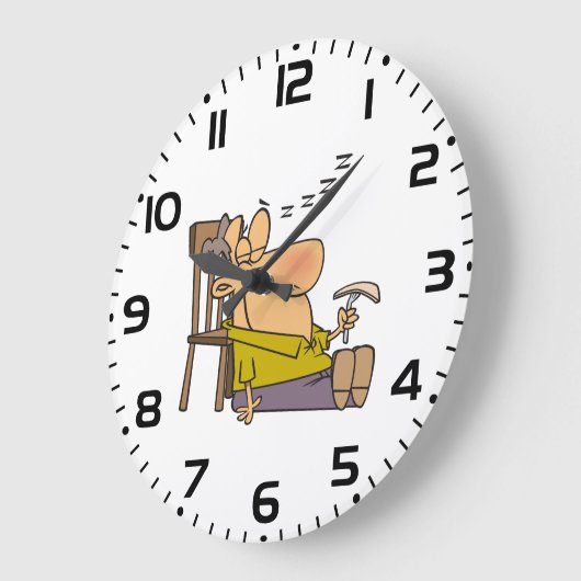 Grappig Slaperig Man Napping met Sandwich Grote Klok (Hoek)