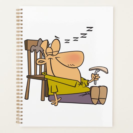 Grappig Slaperig Man Napping met Sandwich Planner (Voorkant)