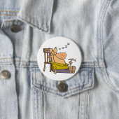 Grappig Slaperig Man Napping met Sandwich Ronde Button 7,6 Cm (In situ)