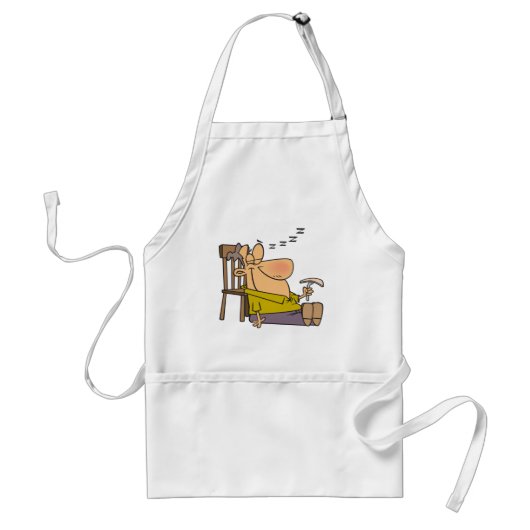 Grappig Slaperig Man Napping met Sandwich Standaard Schort (Voorkant)