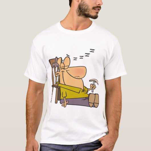 Grappig Slaperig Man Napping met Sandwich T-shirt (Voorkant)