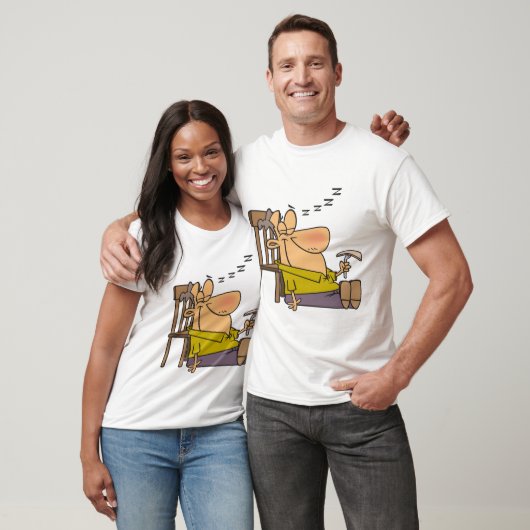 Grappig Slaperig Man Napping met Sandwich T-shirt (Unisex)
