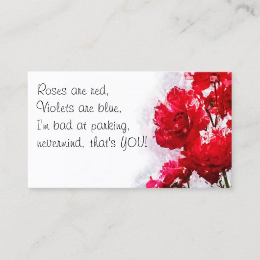 Grappig slecht parkeerbiljet visitekaartje (Voorkant)