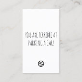 Grappig slecht parkeerbiljet visitekaartje (Achterkant)