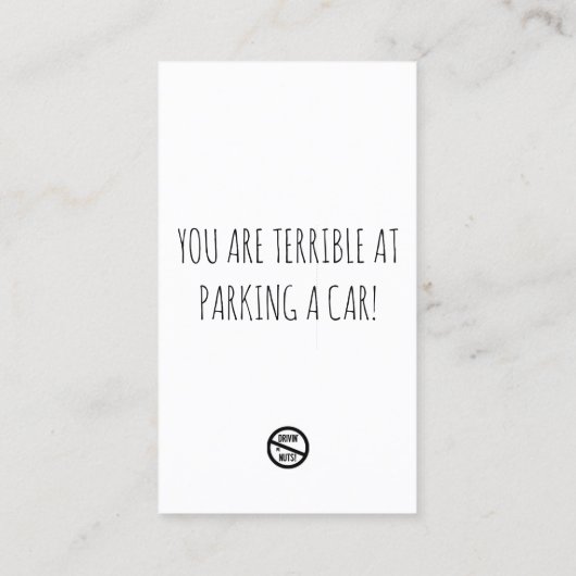 Grappig slecht parkeerbiljet visitekaartje (Achterkant)