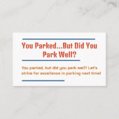 Grappig slecht parkeren visitekaartje (Voorkant)