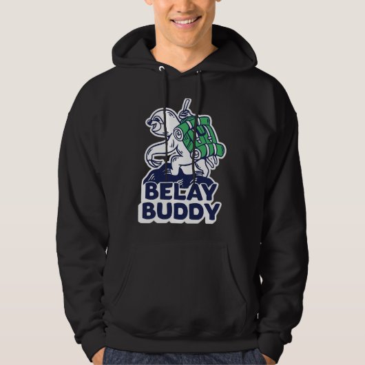 Grappig Sloth Hiker Belay Buddy Schattige Hoodie (Voorkant)