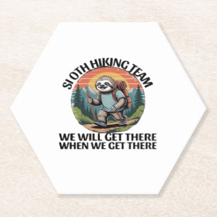 Grappig Sloth Hiking Team we komen er wel als we e Kartonnen Onderzetters