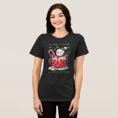 Grappig Smelten Sneeuwman Kerstmis Tri-Blend Shirt (Voorkant volledig)