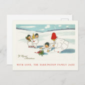 Grappig sneeuwlandschap Antiek Uitnodiging Briefkaart (Voorkant / Achterkant)