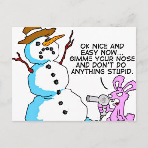 Grappig Sneeuwman Kerst Briefkaart