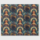 Grappig Sneeuwman Kerstkunstwerk Cadeaupapier (Vlak)