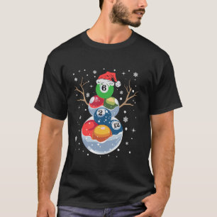 Grappig snooker Xmas Pool Table Santa Hat Biljart T-shirt