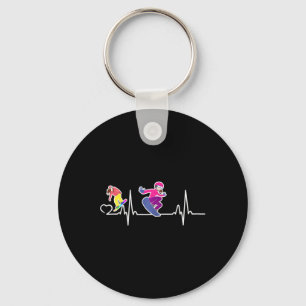 Grappig Snowboarden Graphic Haar Vrouwen Meisje Sn Sleutelhanger