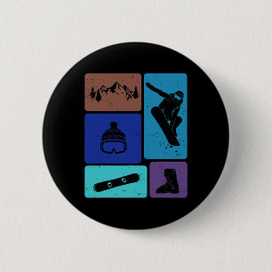 Grappig Snowboarden liefhebber Snowboarder Winters Ronde Button 5,7 Cm