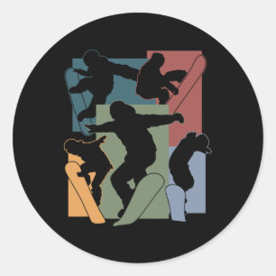 Grappig Snowboarden liefhebber Snowboarder Winters Ronde Sticker